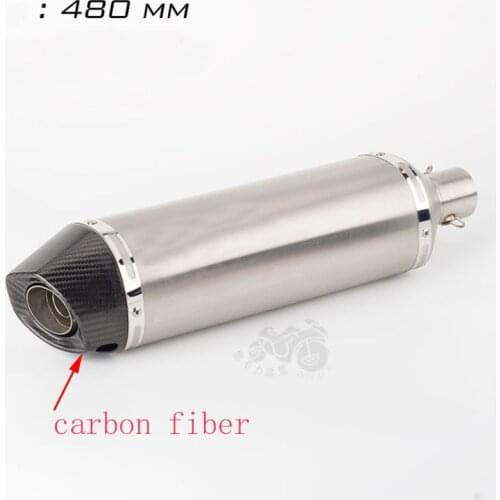480mm universal motorcycle exhaust pipe carbon fiber muffler with DB killer for TMAX500 TMAX530 XMAX300 F800GS 1200GS