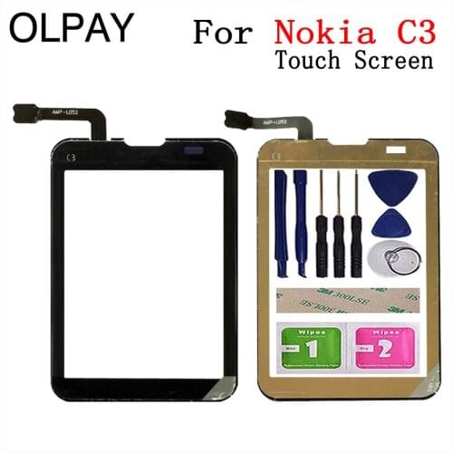High Quality 3.0" For Nokia C3-01 C3 01 Touch Screen Digitizer Sensor Outer Glass Lens Panel Tools Free Adhesive+Wipes