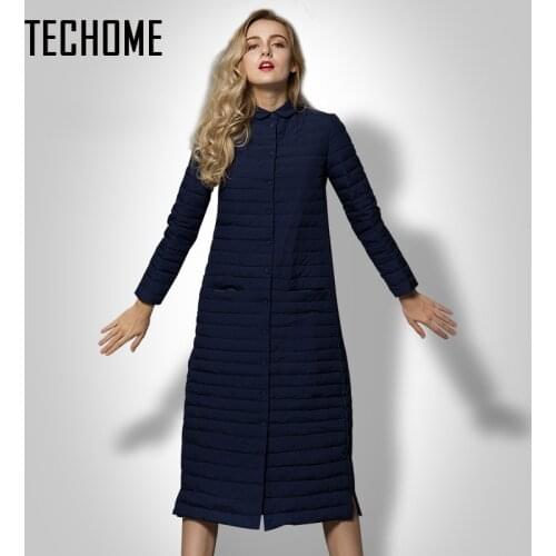 Winter Women Duck Downs Jacket Coat Slim Parkas Ladies Coat Long Button Ultra Light Outerwear winter down jacket