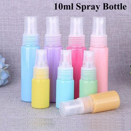 10ml Empty Sample Vials PET Spray Cosmetic Containers Mini Portable Refillable Perfume Atomizer Sprayer Bottles 8 Macaroon color