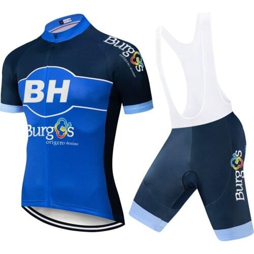 2021 TEAM BH Blue Short Sleeve Cycling Jersey 20D Pad Pants Suit Mens Summer MTB BICYCLING Shirts Maillot Culotte Wear