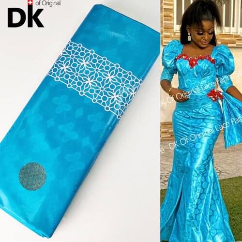 5 Yards 2021 New Design Afrian Fabric Sewing Basin Riche Original Brocade Senegal Embroidered For Wedding Bride Bazin Riche