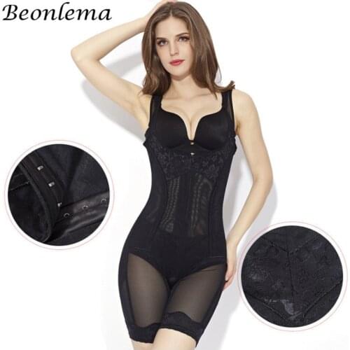 Beonlema Slimming Body Shaper Flat Belly Sheath Bodysuit Waist Control Shaper Open Crotch Underwear Mesh Breathable Fajas