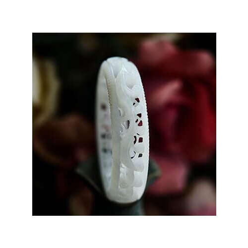 Shixian White jade carved hollow bracelet female natural Xinjiang hetian Jade White jade bracelet with certificate