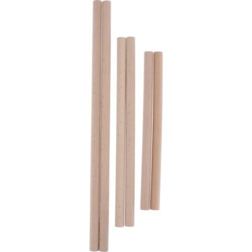 Wooden Dowel Rods, Pack of 6 Unfinished Hardwood Craft Dowel Sticks, Wand Making Sticks, for Crafts and DIY