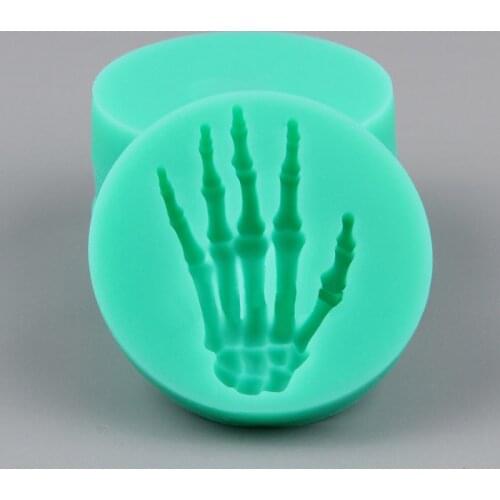 DIY Skeleton palm Silicone Mold Styling Candy Jelly Mould Fondant Cake Decorating Pastry Baking Tools FM1007