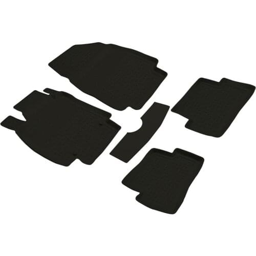 Renault Clio 4 Refref 4D Pool Designed Rubber Car Floor Mat 2013 and Present Black