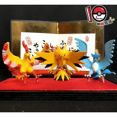 Genuine Pokemon Poipole Pikachu Moltres Mimikyu Dugtrio Raichu Articuno Meowth Brionne Sandygast Action Figure Model Toys