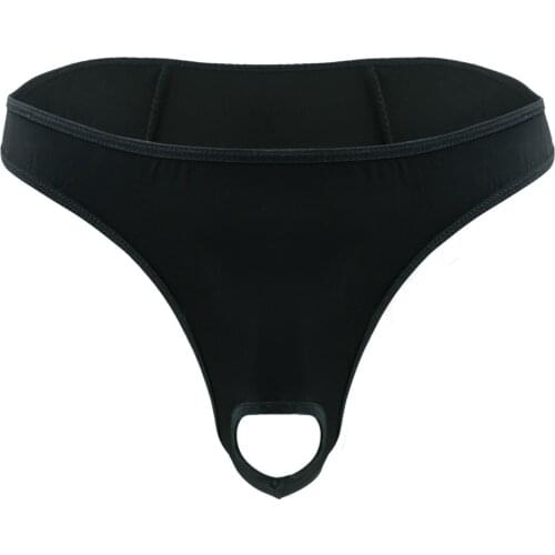 Inhzoy Men Sexy Low Waist Panties Lingerie Stretchy G-string Sex Underwear Penis Hole Micro Mini Bikini Briefs Hombre Underpants