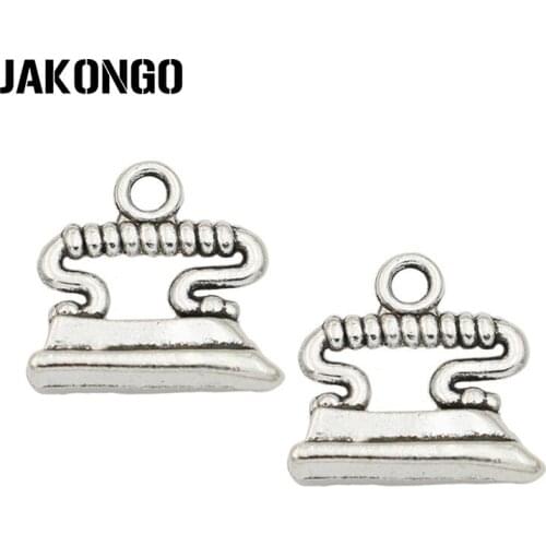 JAKONGO Tibetan Silver Plated IRON Charms Pendant for Jewelry Making Bracelet Accessories DIY Handmade 17x18mm 15PCS/lot