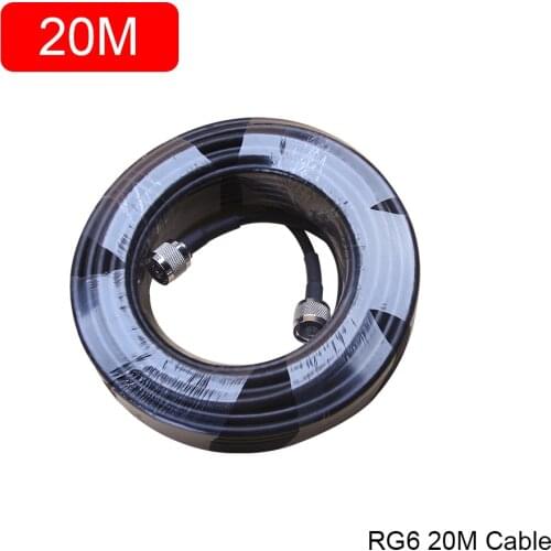GSM Repeater Cable 2G 3G 4G Cellular Cellphone Signal Booster 5D Coaxial RG6 20 Meters N Male for For Outdoor Indoor Antenna