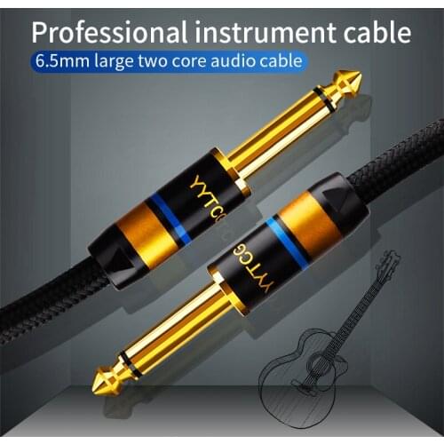 YYTCG HIFI MONO 6.5mm Cable 4N OFC 1/4" Jack 6.35mm Male to Male Cable