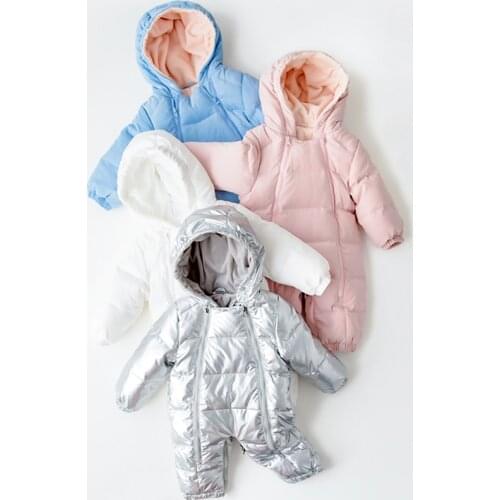 Baby down Jumpsuit thick winter boy girl baby jumpsuit bag feet clothes