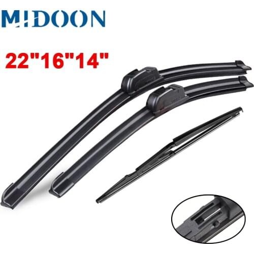 MIDOON Wiper Front & Rear Wiper Blades Set Kit For Alfa Romeo 147 2000 - 2005 Windshield Windscreen 22"16"14"