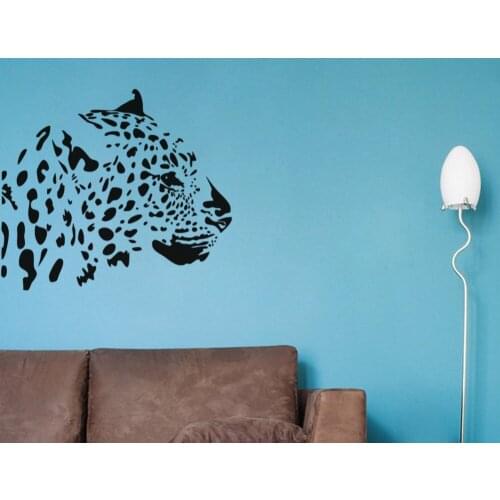 Leopard Head Branch Wall Stickers Home Decor Living Room Sofa Background Wall Decals Vinilos Paredes Stickers Muraux SA055