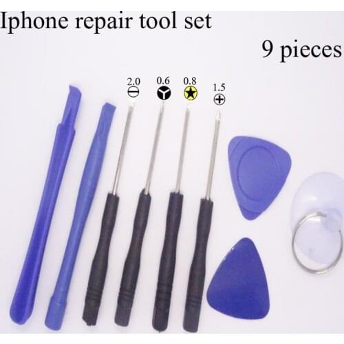 Hot selling 9 in 1 Mobile Phone Repairing Tool Kit Spudger Pry Opening Tool LCD Repair Tools with screwdrivers for Iphone tool