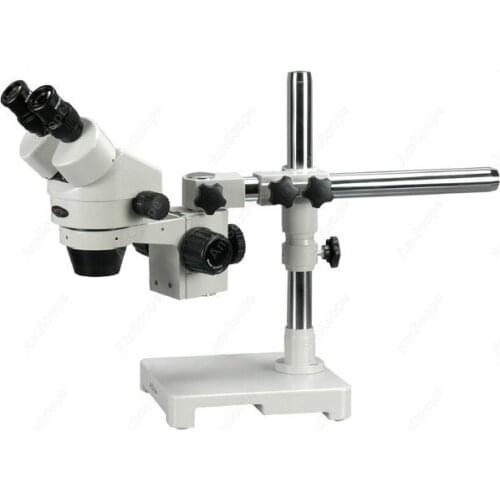 Stereo Zoom Microscope--AmScope Supplies 3.5X-45X Stereo Zoom Microscope with Single Arm Boom Stand