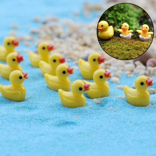 2/3/6/10 Pcs/set Mini Little Yellow Duck Fairy Garden Home Plants Decoration Resin Crafts Miniature Dollhouse