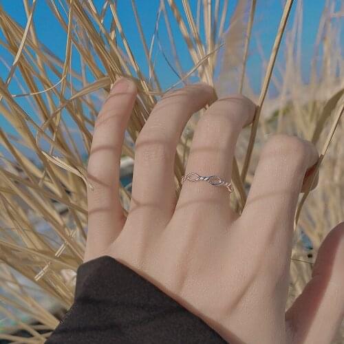 Fashion Minimalism Silver Color 8 Infinity Rings for Women Girls Super Fine Adjustable Finger Wedding Rings Anniversary Jewelry