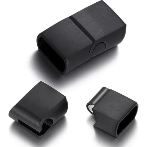 Stainless Steel Magnetic Clasp 11x6mm Hole Black Plated Brushed Fastener for Bracelet Jewelry Making Closure Magnet Buckle
