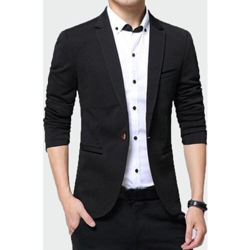 2020 New Mens Blazer Solid Color Suit Spring Autumn High Quality Casual Coats Slim Fit Male Fashion Cool Jackets M~5XL ML214