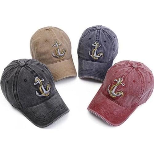New Anchor Wash Embroidered Baseball Cap Retro Casual Cap Outdoor Sun Block Sun Hat