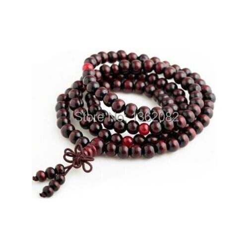 Wholesale 12pcs 6mm Tibetan Buddhist Wood Prayer Beads Mala Necklace Lucky Wood Beaded Bracelet Elastic MN149