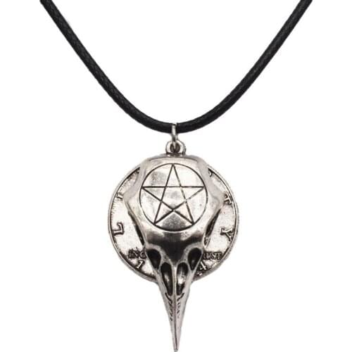 Pentagram Crow Skull Hollow Cross Pendant Necklace For Men And Women European And American Rock Dark Fashion Jewelry VGN238