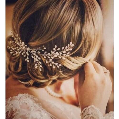 Pearl Headband Hair Comb Headwear Bride Hair Comb Wedding Hair Accessories Pearl Gold Headpiece Tiaras Hair Decoration