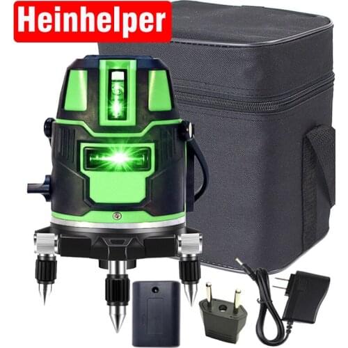 5 Cross Lines Laser Level Self-Leveling 360 Rotatable Horizontal Vertical MeasuringIndoor Outdoor Green Horizontal Vertical