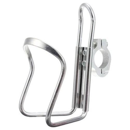 Silver 7/8'' 22mm 1'' 25mm Bar Can Cup Water Bottle Rack Holder with Adapter Motorcycle Bike Cruiser Chopper Cafe Racer Custom