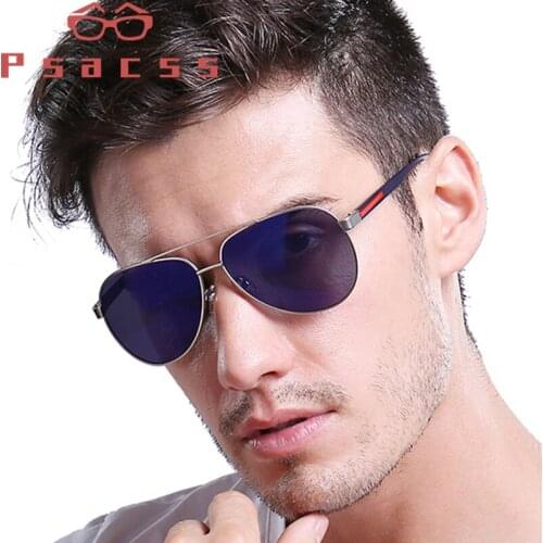Psacss Classic Pilot Polarized Sunglasses Men Alloy+TR90 Frame Sun Glasses For Male Driving Fishing lentes de sol hombre UV400