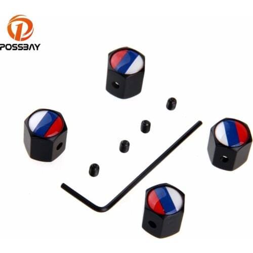POSSBAY Universal Bike Motorcycle Car Tire Wheel Russian Valve Cap Cover Car Styling for Audi Ford BMW Toyota VW Anti Theft Cap