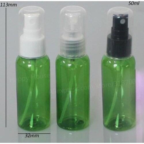 30 x 50ml High Quality Green Perfume Mist Sprayer Bottle With Full Cover 50cc Cosmetic Packaging