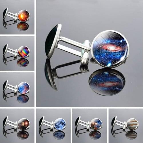 Solar Eclipse Earth Cufflinks Best Man Cufflinks Set Cufflinks Wedding Outer Space Nebula Shirt Cufflinks Men Accessories