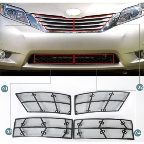 For Toyota Sienna 2013~2017 Insect Net Car Front Grill Screening Mesh Protection Cover 2014 2015 2016 Accessories