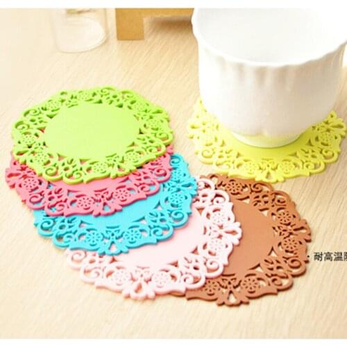 1Pcs Round Cup Bowl Insulation Mat Table Non-Slip Potholder Tableware Pad Home Hotel Placemat Random Color