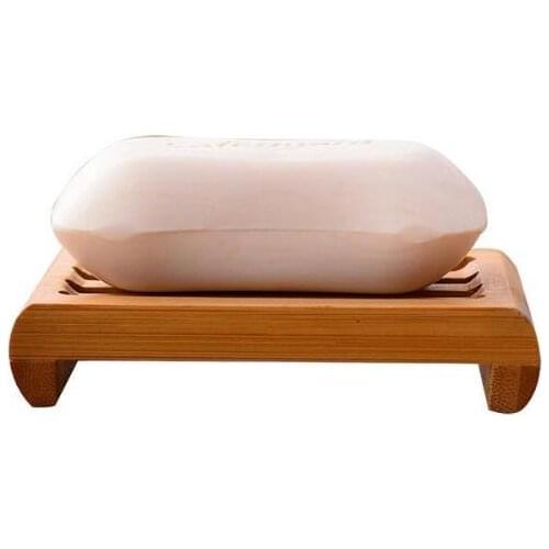 100pcs Natural Bamboo Soap Dishes Tray Holder Storage Soap Rack Plate Box Container Bathroom Japanese style soap box#4402