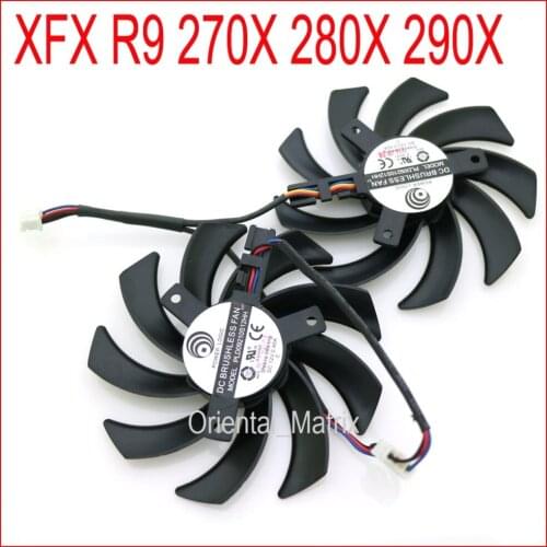 2pcs/lot PLD09210S12HH DC12V 0.40A 86mm 40*40*40mm 4Pin For XFX R9 280X 270X 290X Graphics Card Cooling Fan