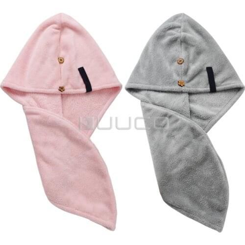 2 PCS/LOT Dry Hair Hat/microfiber bath towel/Hair Drying Towels/Bath Accessories for beauty salon/barber shop and family etc