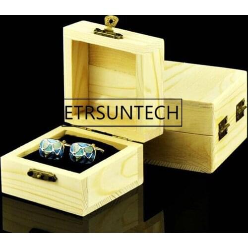 50pcs Wooden Cufflinks/Tie Clip Boxes Cuff Links /Tie Bars/Pins Box Mens Jewelry Storage Holder Carring Cases Gift Boxes