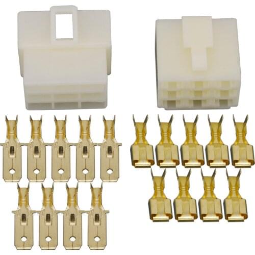 6.3 Series All New 9 Pin/Way DJ7091-6.3 Electrical Wire Connectors Plug Male and female Automobile Lighting Adapter Connector