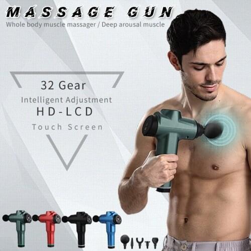 7800r/min LCD Display Body Massage Gun Exercising Muscle Electric Massager for Body and Neck Vibrator For Fitness