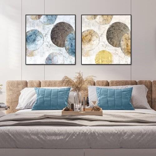 Abstract 3D Geometric Round Painting On Canvas Nordic Wall Art Picture Prints And Posters For Living Room Home Decoration