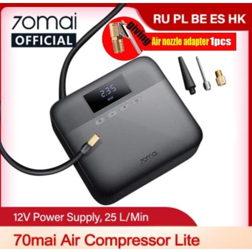 70mai Car Air Compressor Lite 70mai Protable Electric Car Air Pump Mini compressor Tire Inflator 12V Data/Air pump adapter 1PCS
