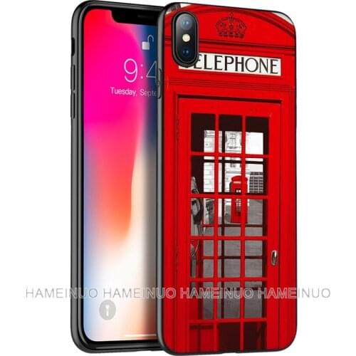 Black tpu case for iphone 5 5s SE 2020 6 6s 7 8 plus X 10 XR XS 11 pro MAX silicon cover case London big ben Bus