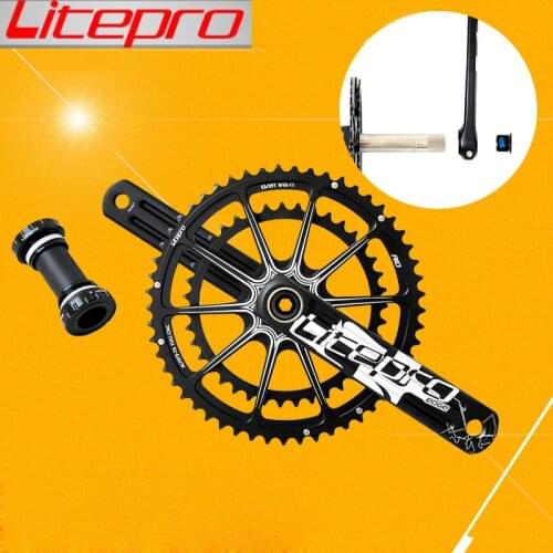 Litepro EDGE double chainring pedivela sprocket road bike crank group crankset 53-39t 50-34t 52-36t 170/172.5mm folding bike
