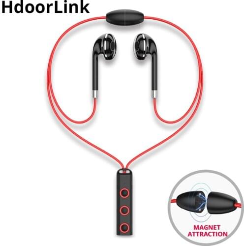 HdoorLink Sport Magnetic Earpiece earbuds Bluetooth Earphone with microphone in-ear Wireless Earphones for mobile phone ear buds