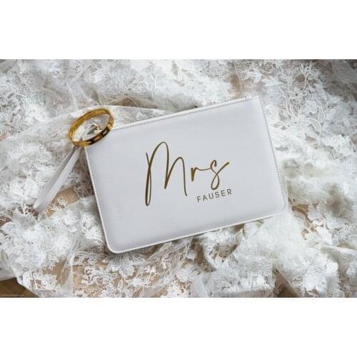 Personalized Clutch | Bridal Gift | Handbag for the wedding | Bridal bag | Pouch | with brides name, groomswoman, bridesmaid
