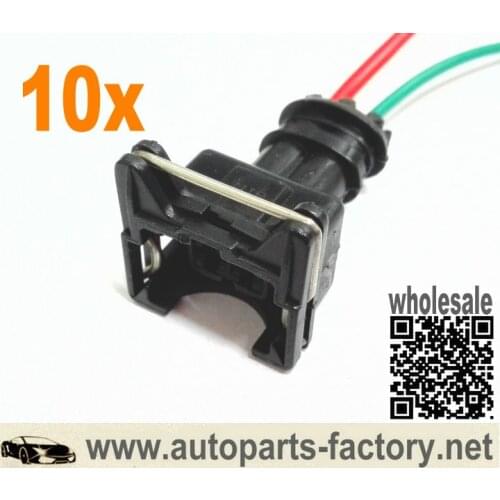 Longyue 10pcs EV1 Injector Connector Pigtail Harness Case for INYECTOR DE for VW GM